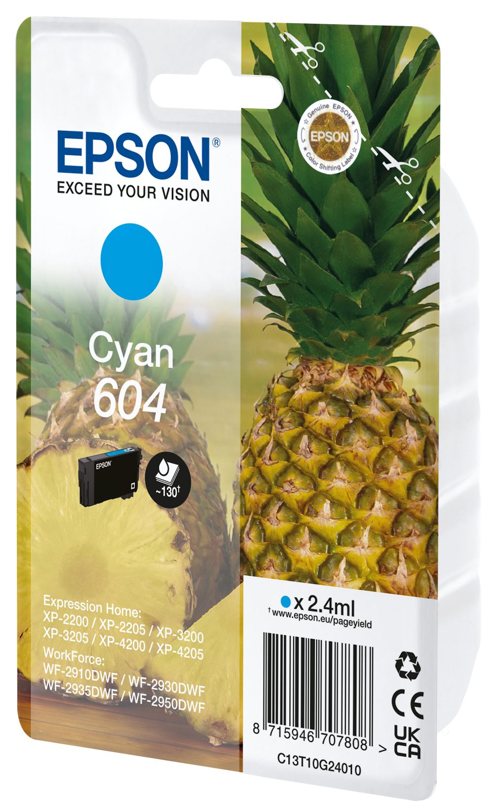 EPSON 4LB Singlepack Cyan 604 Ink w/s