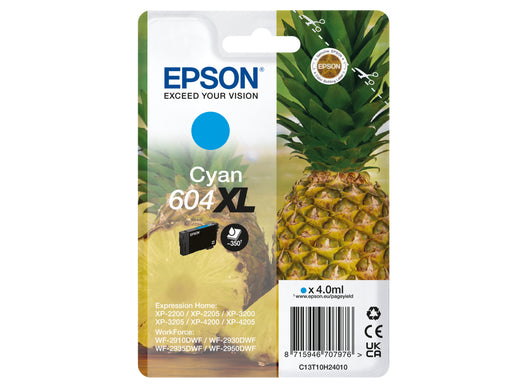 EPSON 4LB Singlepack Cyan 604XL Ink