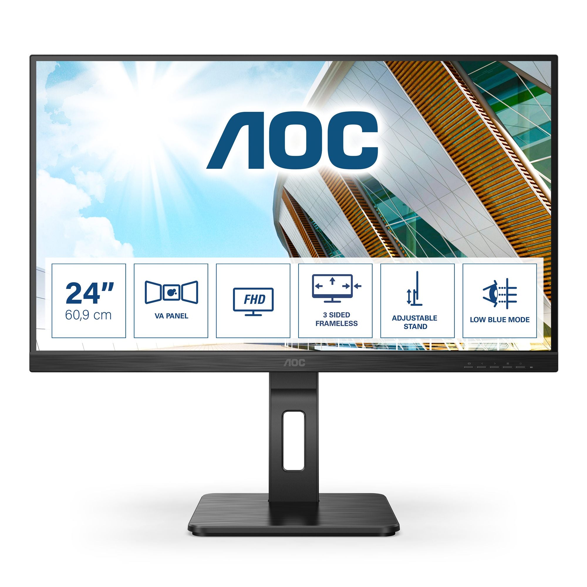"AOC P2 24P2QM écran plat de PC 60,5 cm (23.8"") 1920 x 1080 pixels Full HD LED Noir"