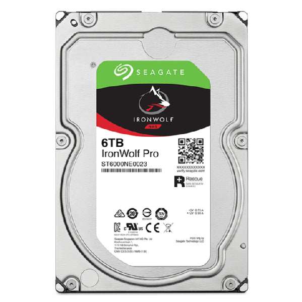 SEAGATE Ironwolf PRO Enterprise NAS HDD 6To 7200rpm 6Gb/s SATA 256Mo cache 8.9cm 3.5p 24x7 for NAS & RAID Rackmount systems BLK