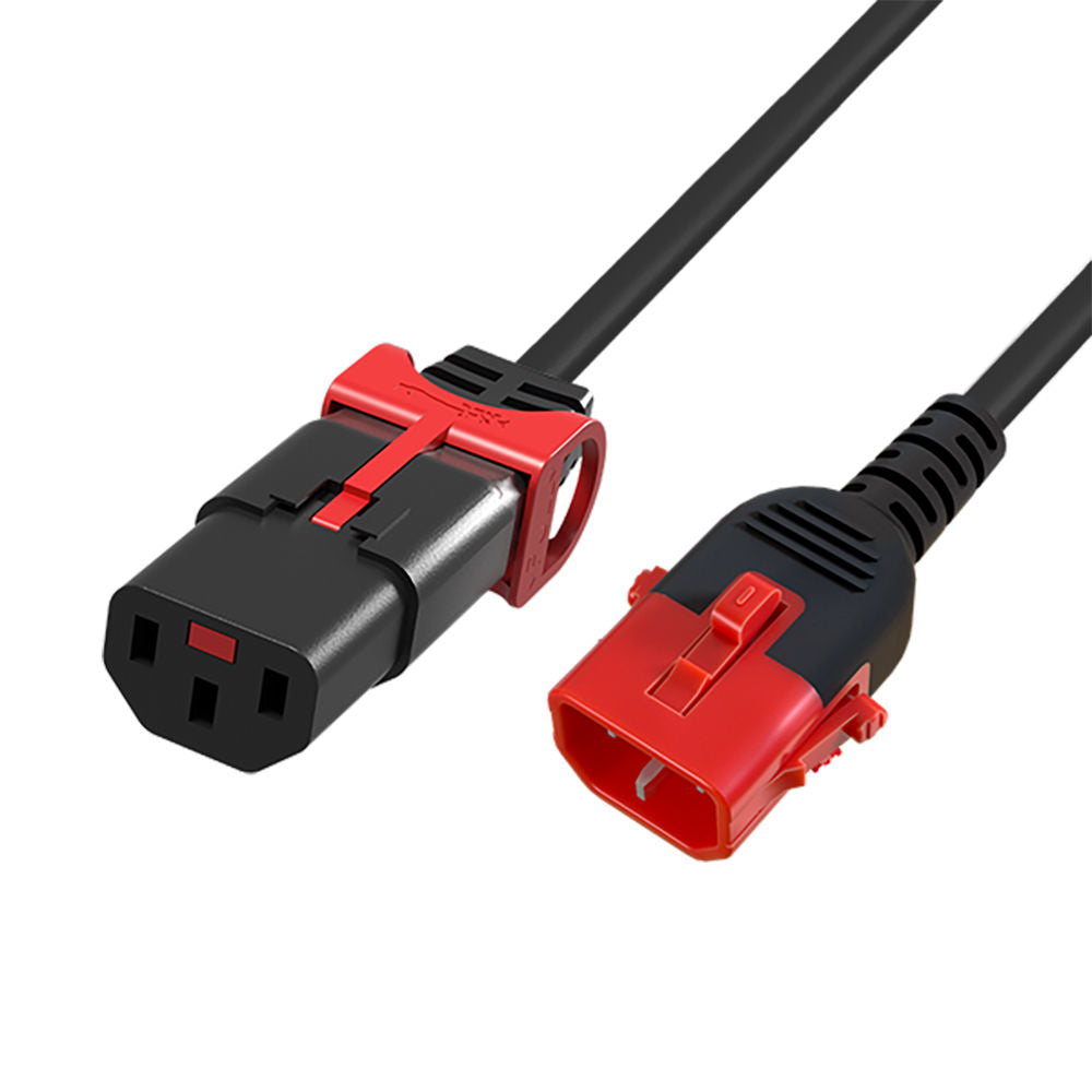 Rallonge d alimentation C14 / C13 à double verrouillage noire -2m