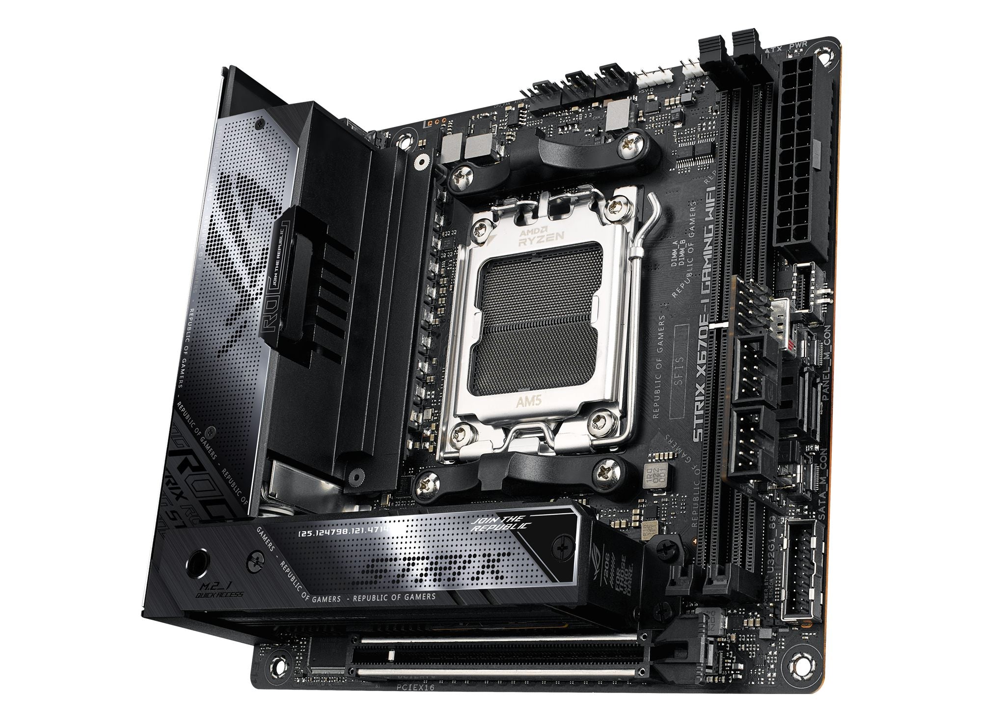 ASUS ROG STRIX X670E-I GAMING WIFI AM5 mITX MB 2xDIMM DDR5 2xM.2 2xSATA