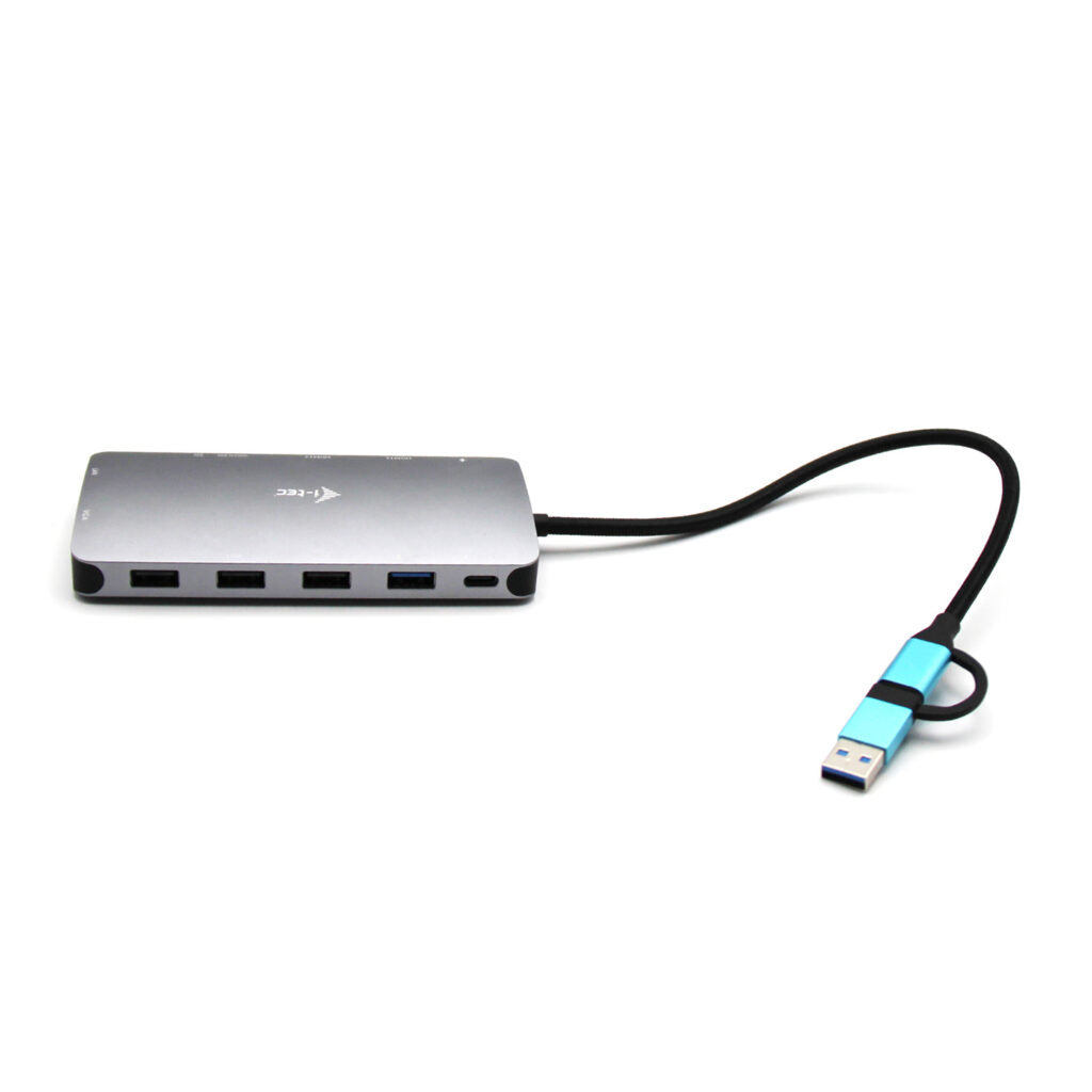 I-TEC USB-C Metal Nano Dock 2xHDMI 1xVGA 1xSD Cardreader 1xmicroSD Cardreader 1xGLAN 3xUSB 2.0 1xUSB 3.2 1xUSB-C3.2Data 1xUSB-C PD