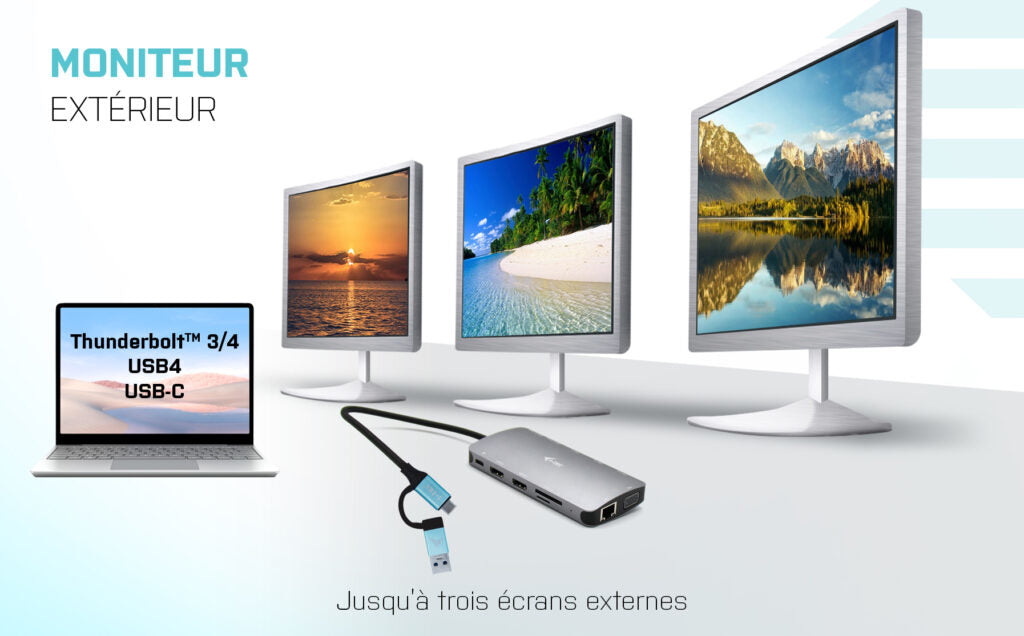 I-TEC USB-C Metal Nano Dock 2xHDMI 1xVGA 1xSD Cardreader 1xmicroSD Cardreader 1xGLAN 3xUSB 2.0 1xUSB 3.2 1xUSB-C3.2Data 1xUSB-C PD