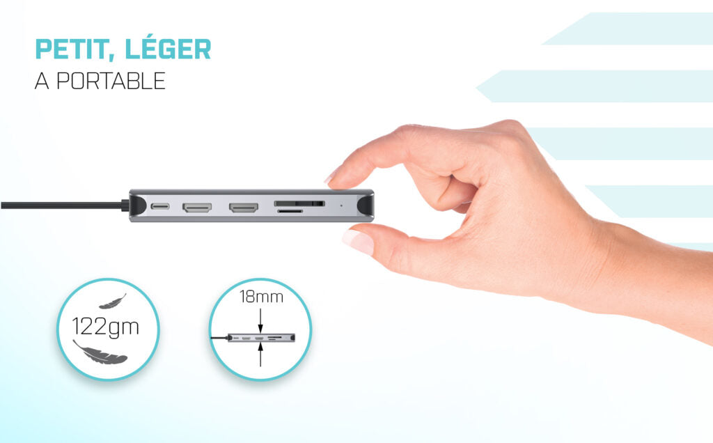 I-TEC USB-C Metal Nano Dock 2xHDMI 1xVGA 1xSD Cardreader 1xmicroSD Cardreader 1xGLAN 3xUSB 2.0 1xUSB 3.2 1xUSB-C3.2Data 1xUSB-C PD