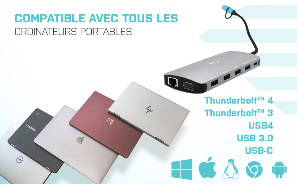 I-TEC USB-C Metal Nano Dock 2xHDMI 1xVGA 1xSD Cardreader 1xmicroSD Cardreader 1xGLAN 3xUSB 2.0 1xUSB 3.2 1xUSB-C3.2Data 1xUSB-C PD