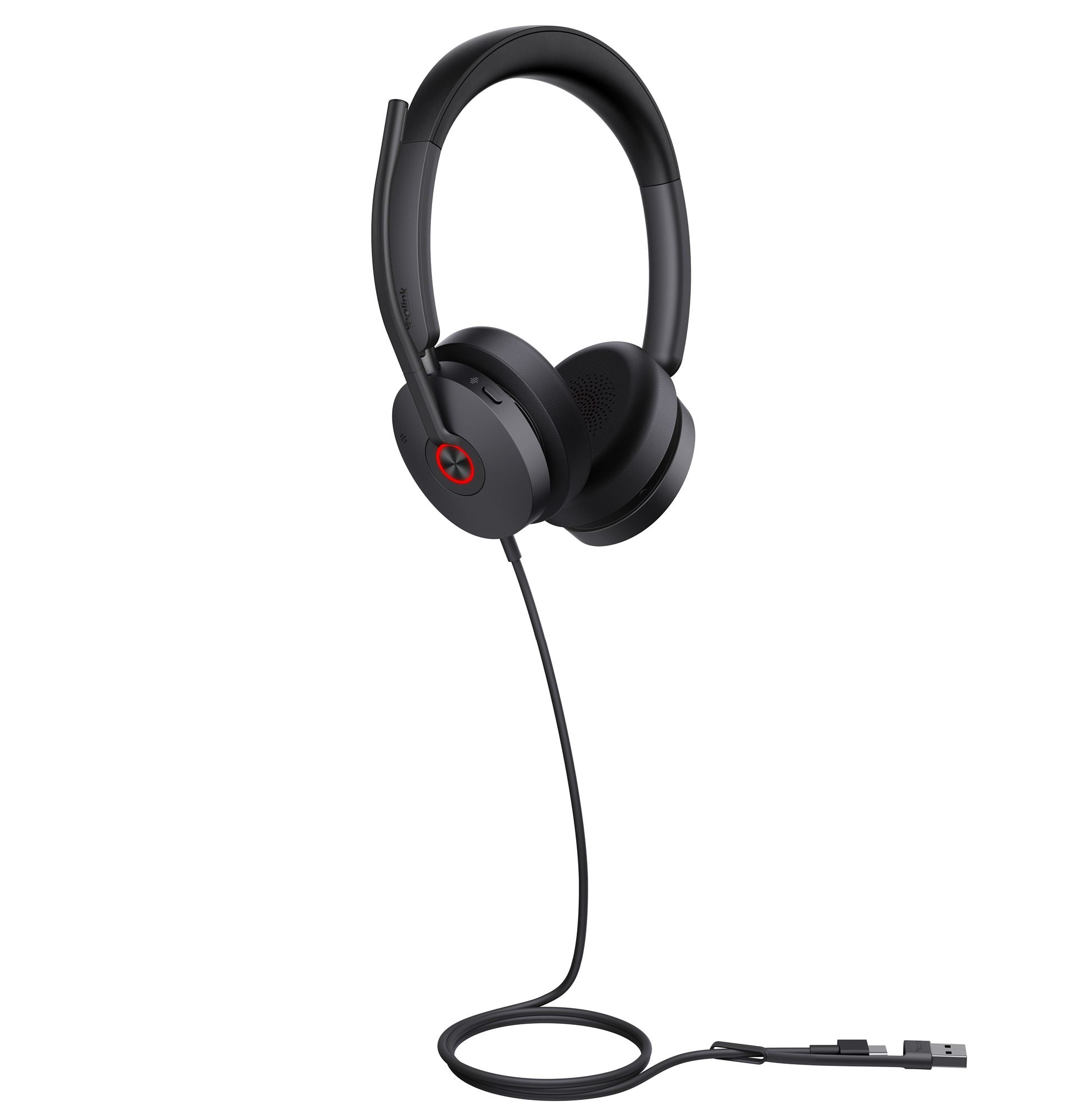 Yealink UH48 Dual UC USB-C/A Avec fil Arceau Appels/Musique USB Type-C / USB Type-A Noir