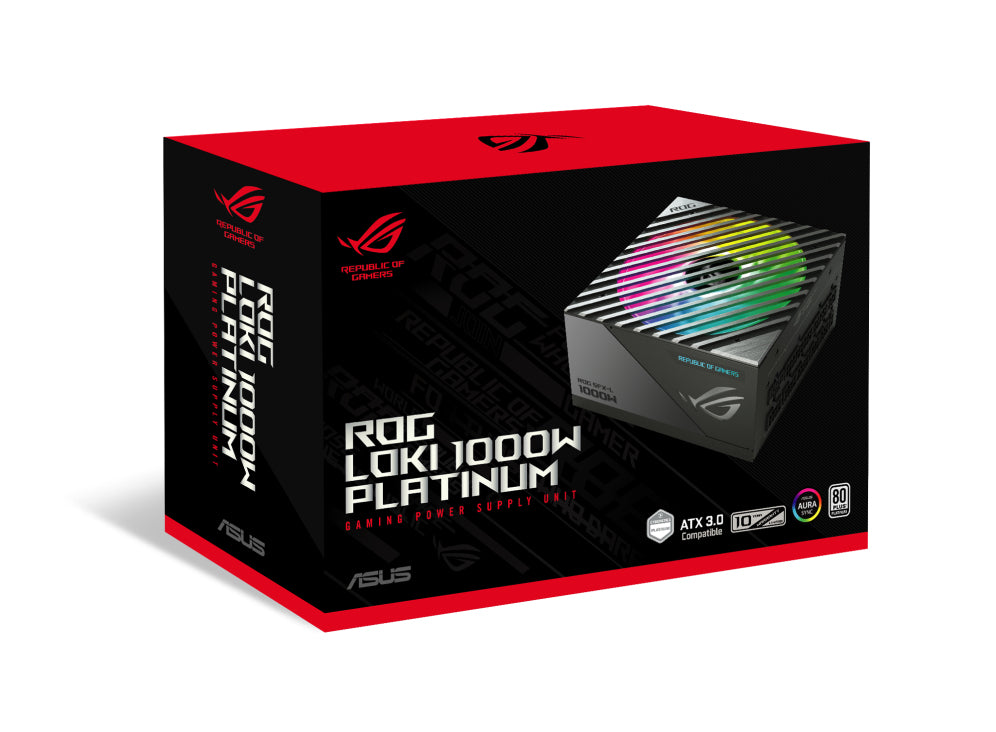 ASUS ROG Loki SFX-L 1000W Platinum Power Supply Unit 80 Plus Platinum ARGB Fan Aura Sync PCIe Gen 5.0 Ready ATX 3.0 Compatible