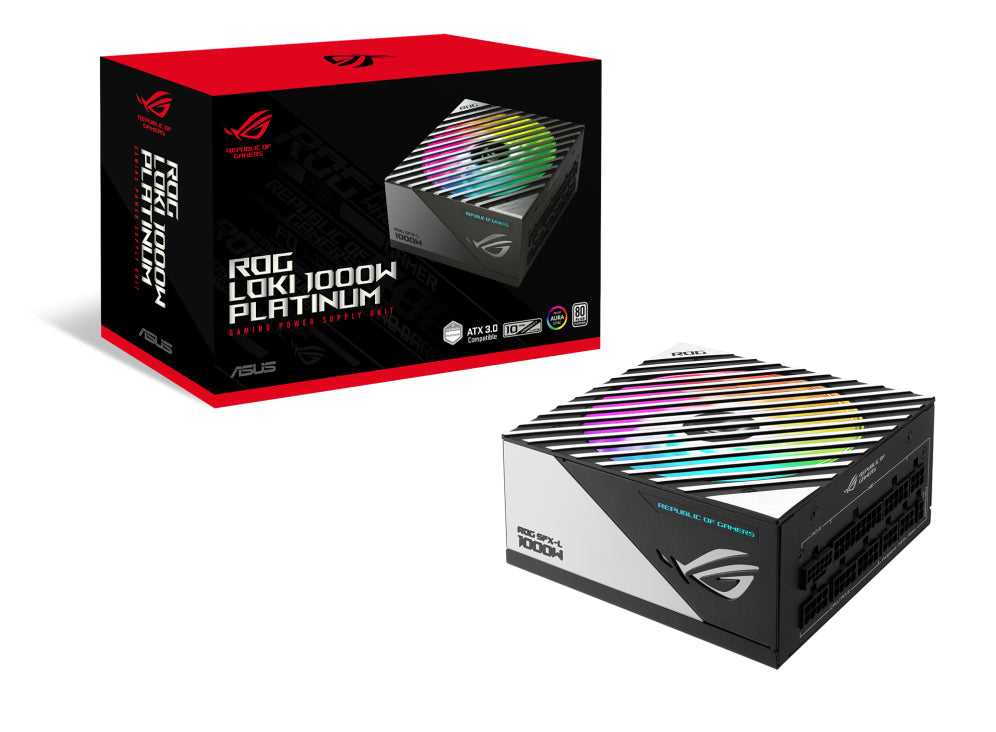ASUS ROG Loki SFX-L 1000W Platinum Power Supply Unit 80 Plus Platinum ARGB Fan Aura Sync PCIe Gen 5.0 Ready ATX 3.0 Compatible