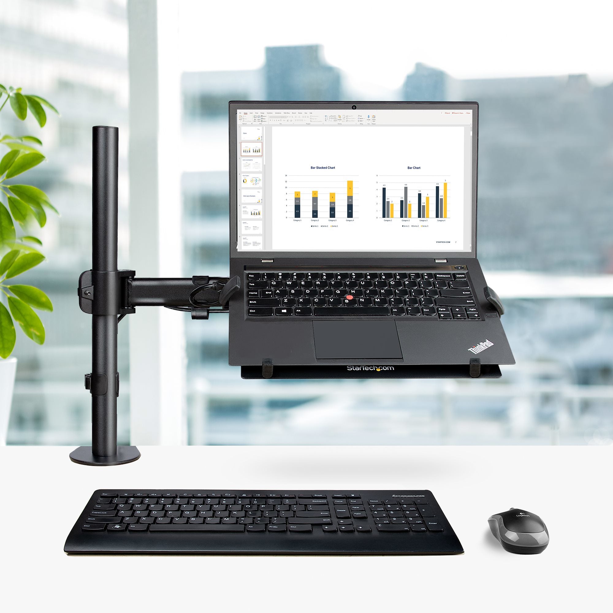 Laptop Desk Mount Monitor+Laptop Arm