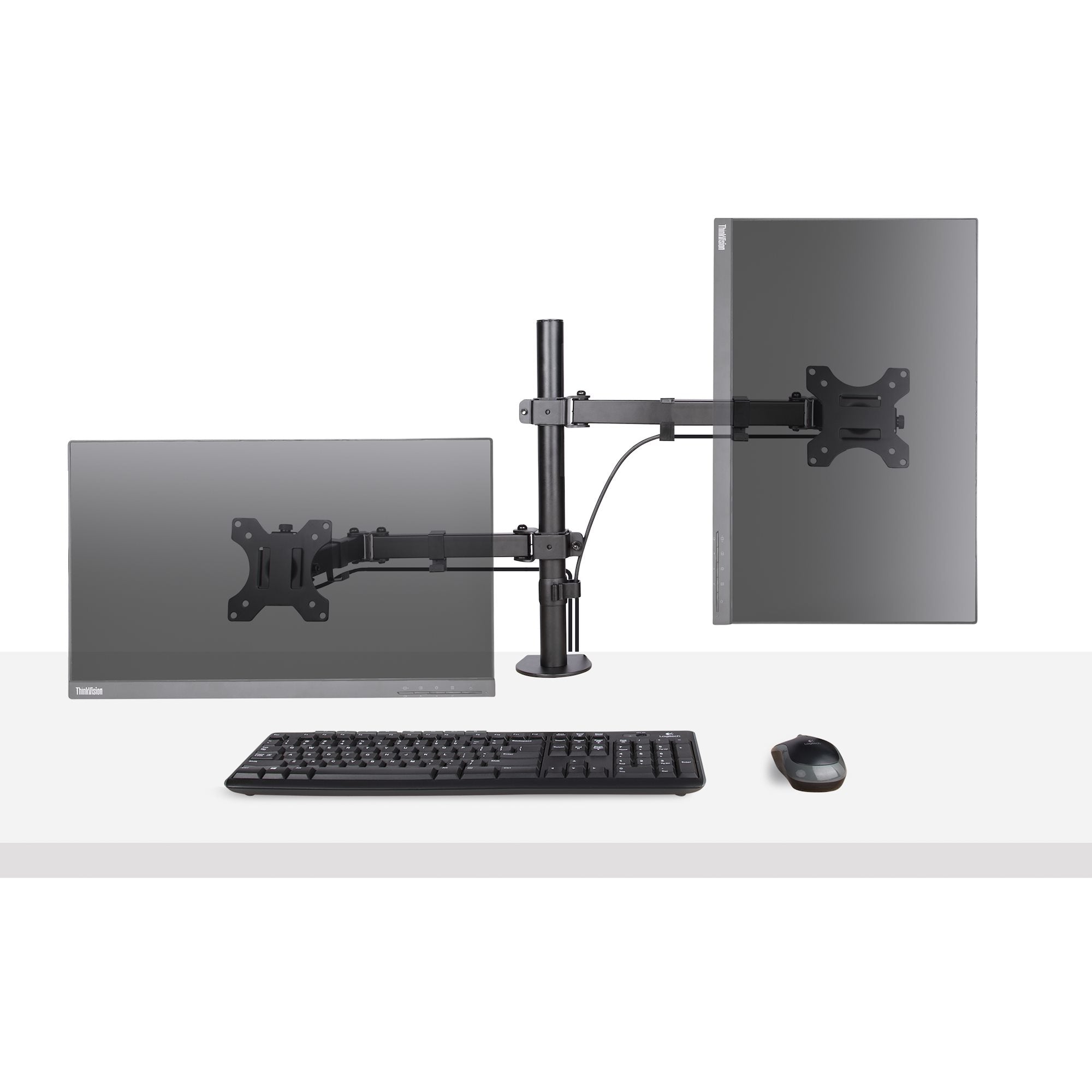 Monitor Arm with Laptop Tray Adjustable