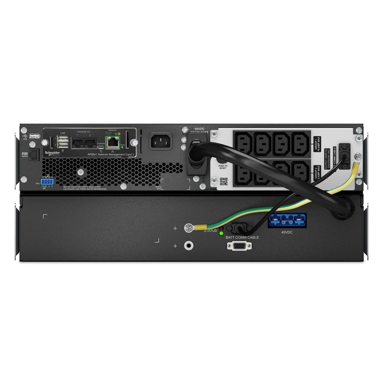 APC Smart-UPS On-Line 1000VA UPS Rack high density AC 220/230V 900Watt 1000VA Li-ion oc 8 4U 1.83m cord BK silver