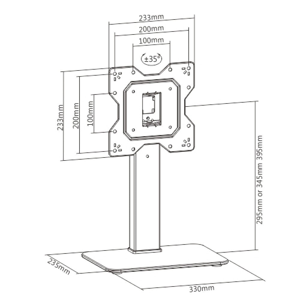 "Techly ICA-LCD 323S Support TV 23-43"" Base pivotante pour télévision moniteur"