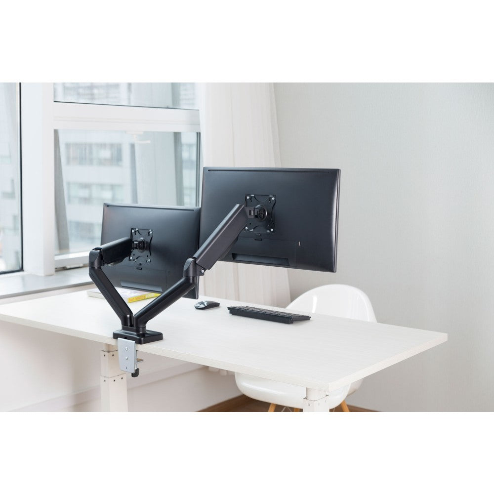 "Techly ICA-LCD 462B Support de double moniteur 17-32"" LCD 9kg rotatif a gaz"