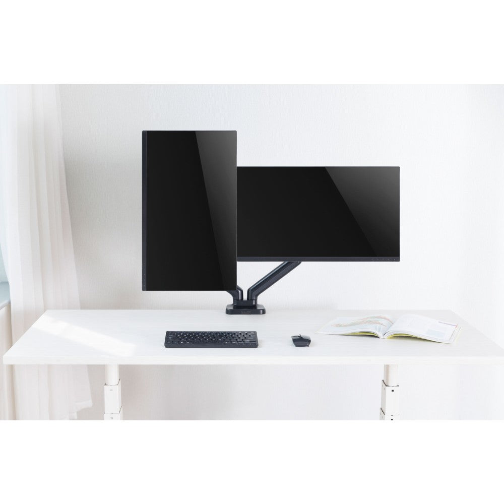 "Techly ICA-LCD 462B Support de double moniteur 17-32"" LCD 9kg rotatif a gaz"