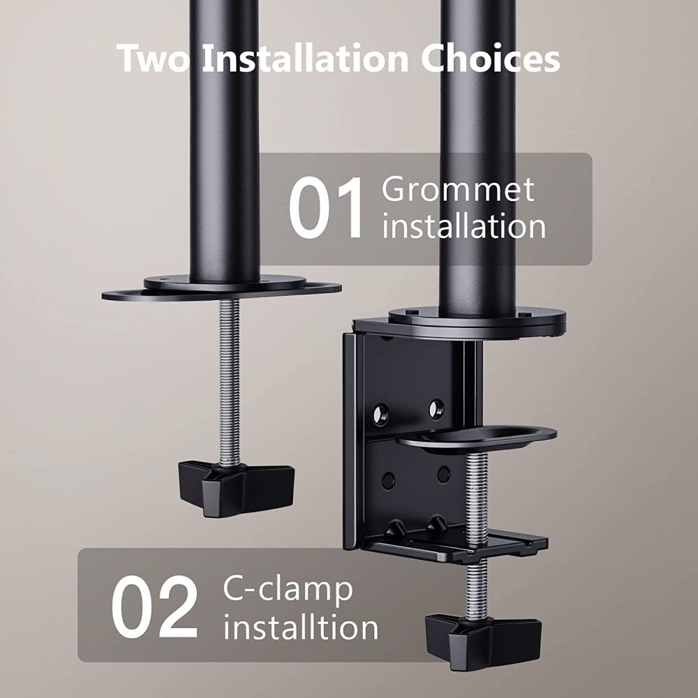 Techly ICA-LCD 582-D Support de Moniteur Double 13-32” LCD 8kg Bureau Rotatif