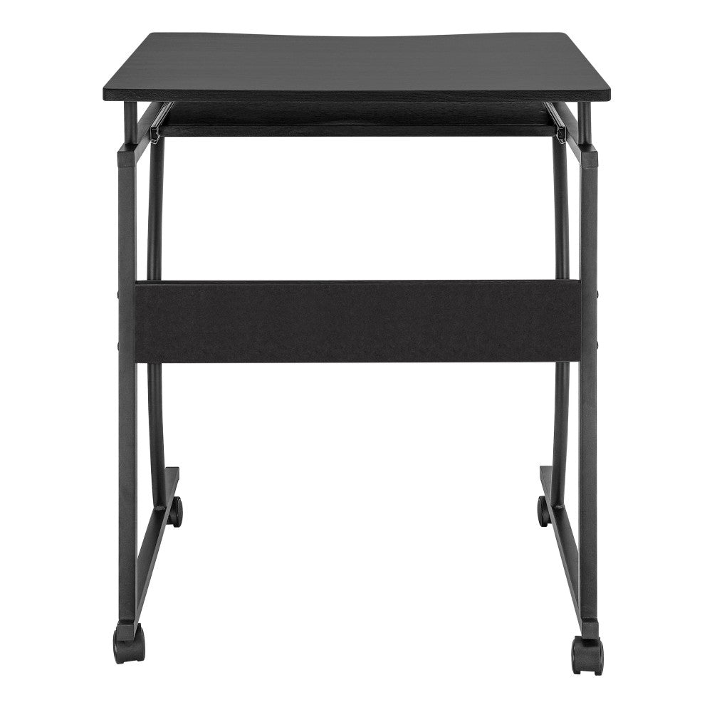 Bureau d'ordinateur mobile noir Techly ICA-TB 131B 600x480 avec étagere coulissante