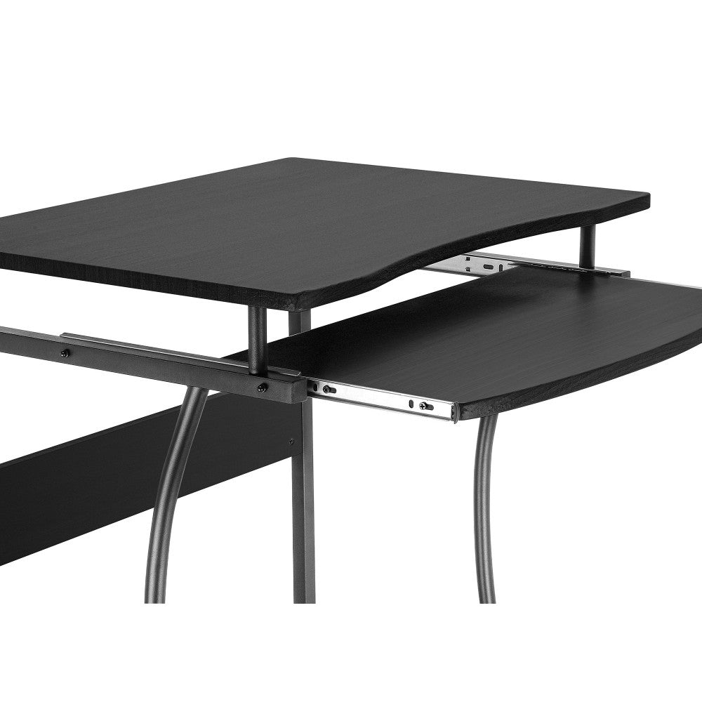 Bureau d'ordinateur mobile noir Techly ICA-TB 131B 600x480 avec étagere coulissante