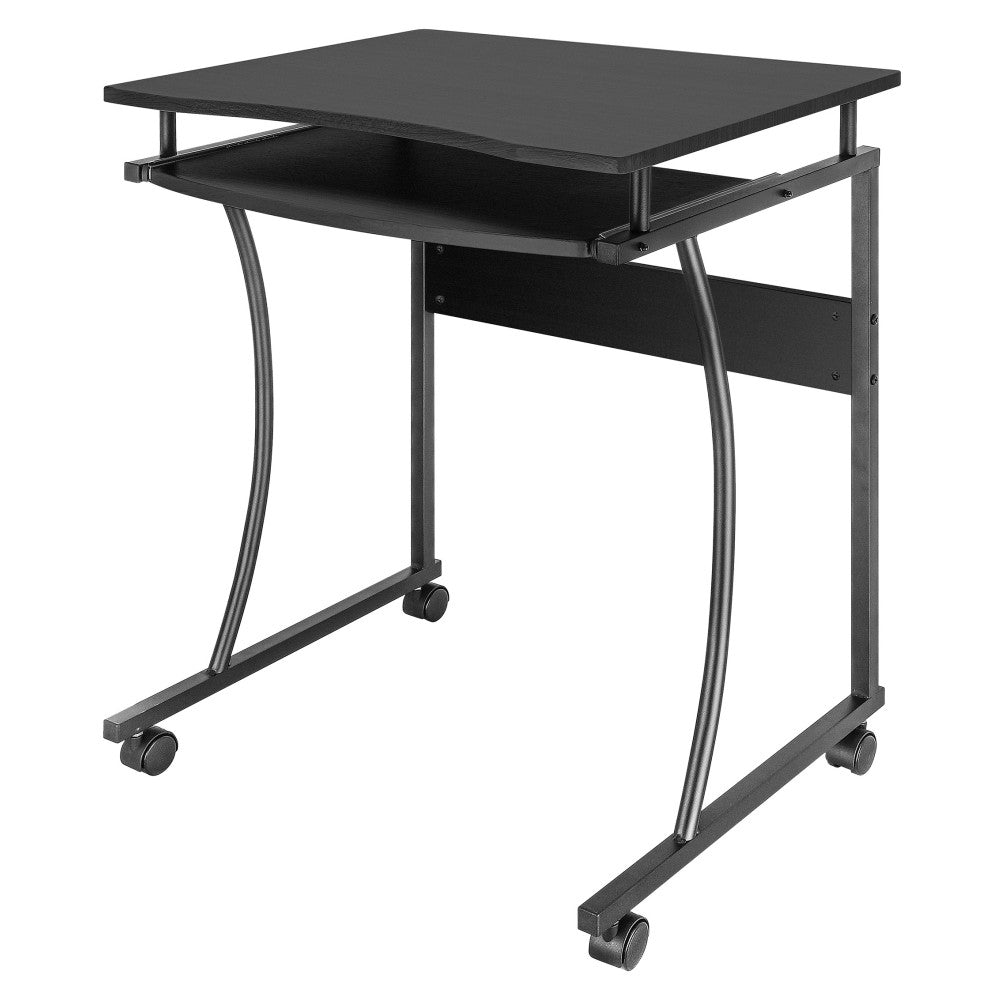 Bureau d'ordinateur mobile noir Techly ICA-TB 131B 600x480 avec étagere coulissante