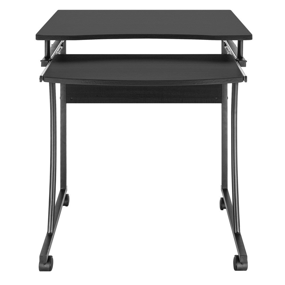 Bureau d'ordinateur mobile noir Techly ICA-TB 131B 600x480 avec étagere coulissante