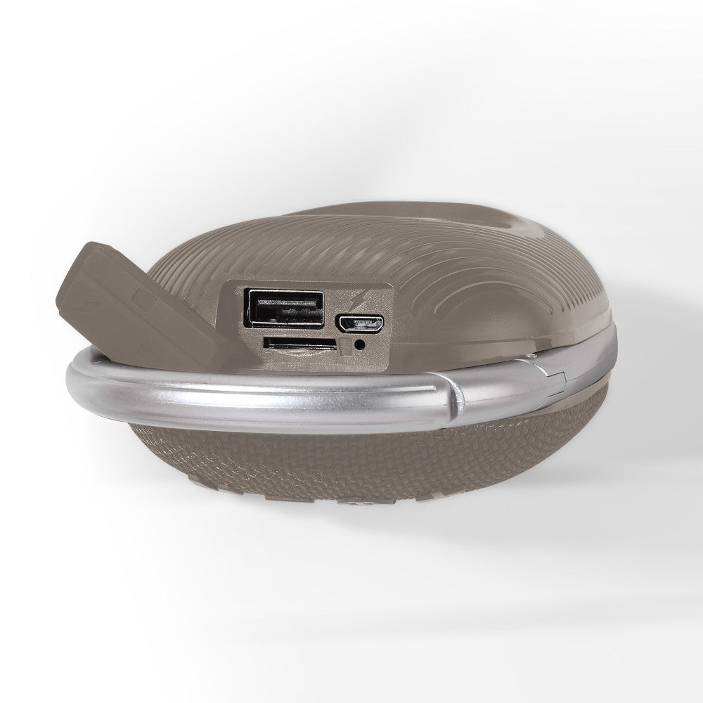 Techly ICASBL321GR Haut-parleur Bluetooth 5.3, 5W, TWS, LED, USB MicroSD MP3, gris
