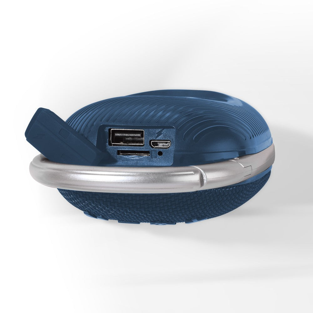 Techly ICASBL321BL Haut-parleur Bluetooth 5.3, 5W TWS, LED USB MicroSD MP3 Bleu