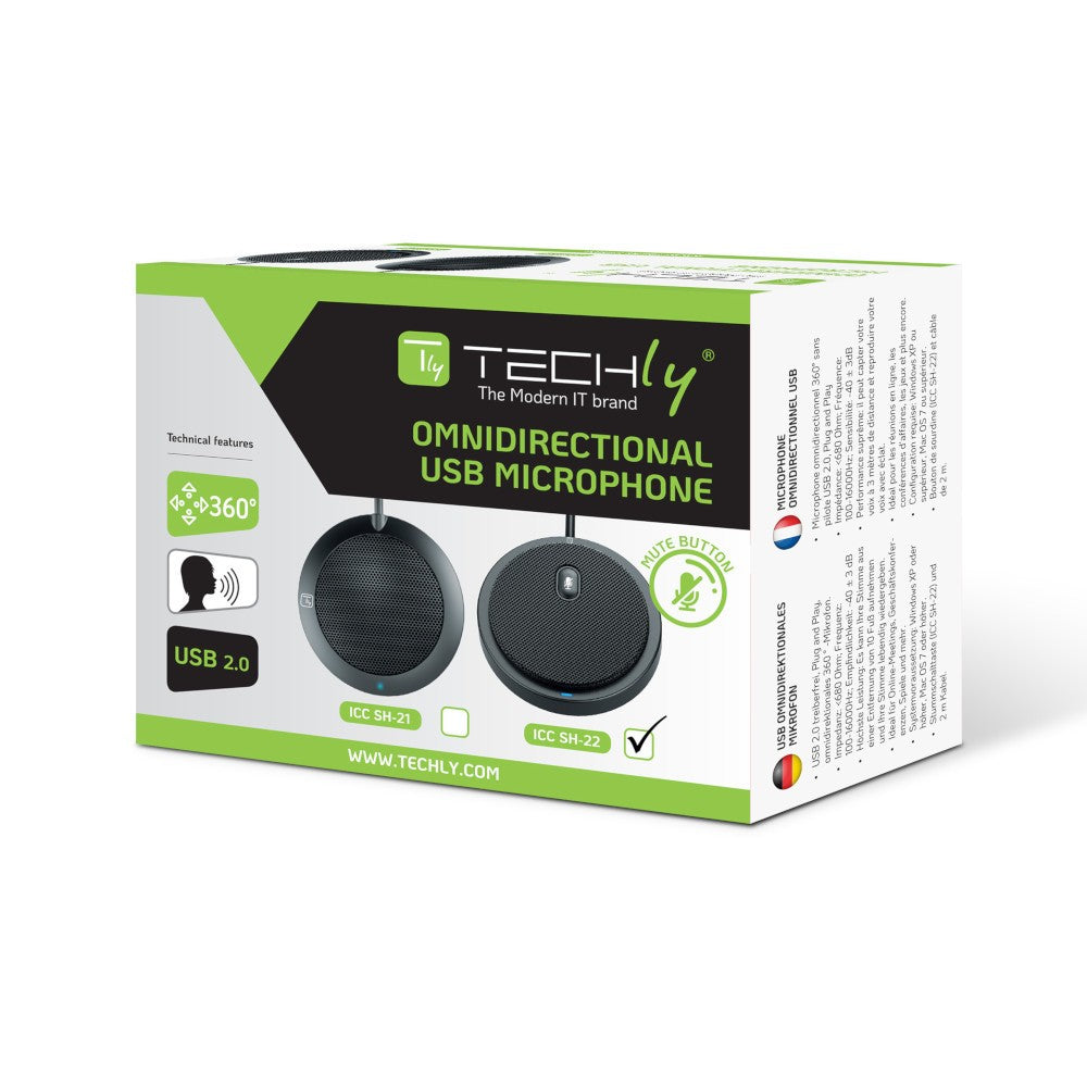 Techly ICC SH-22 Microphone de conférence +mute