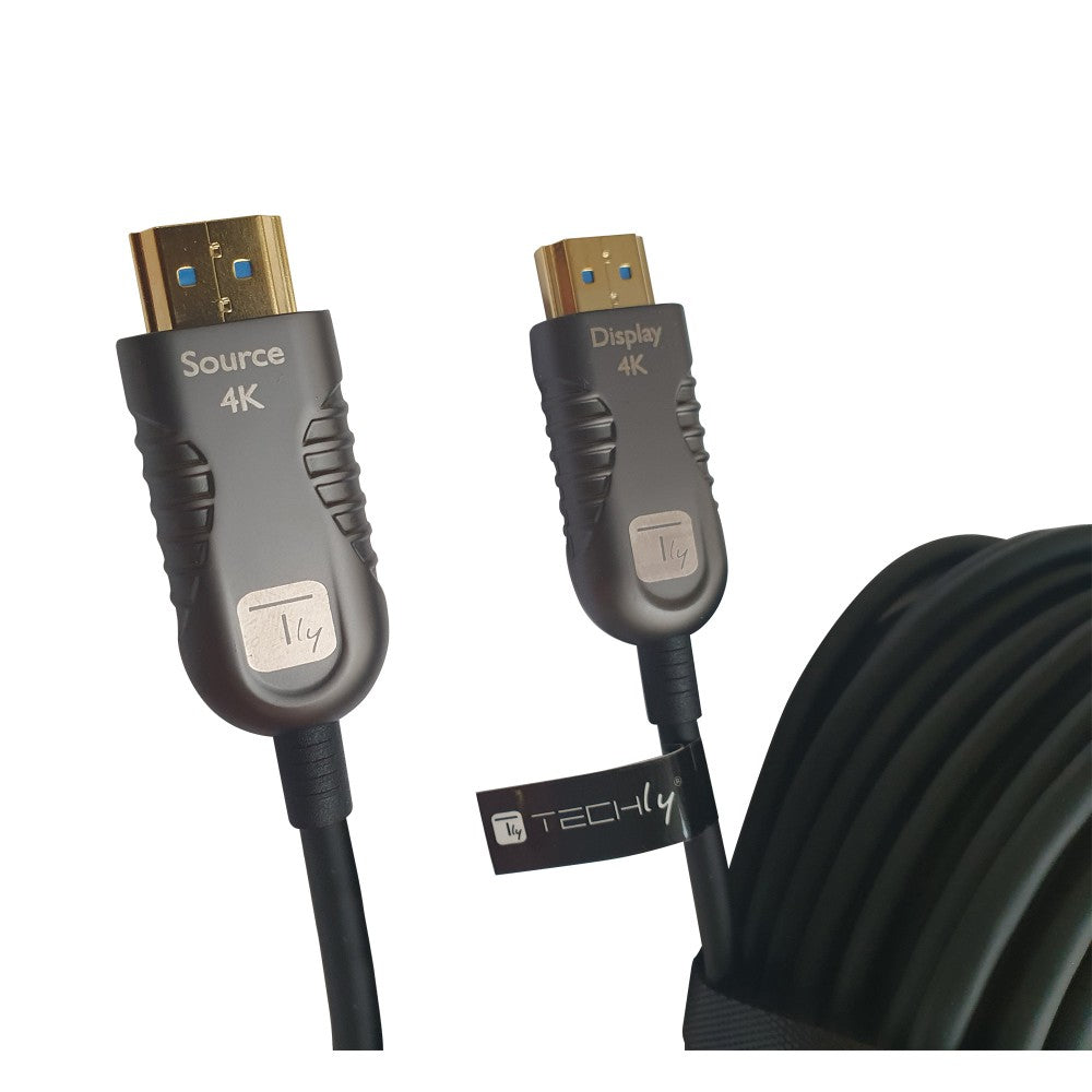 Techly ICOC HDMI-HY2-010 Câble HDMI vers HDMI 2.0 optique 4K M/M 10m