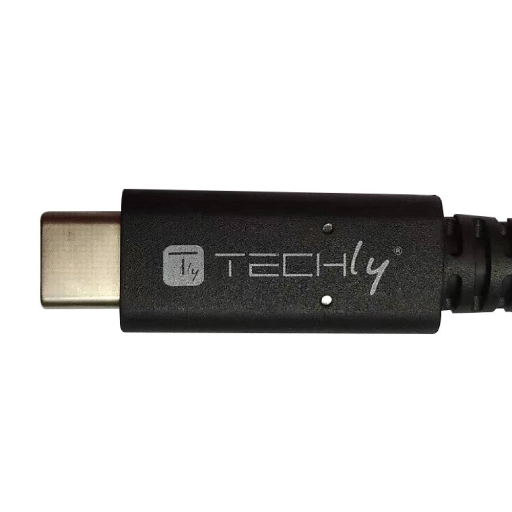 Techly ICOC MUSB40-CMCM08 Câble USB 4.0 USB-C vers USB-C Thunderbolt 4 PD M/M 80cm