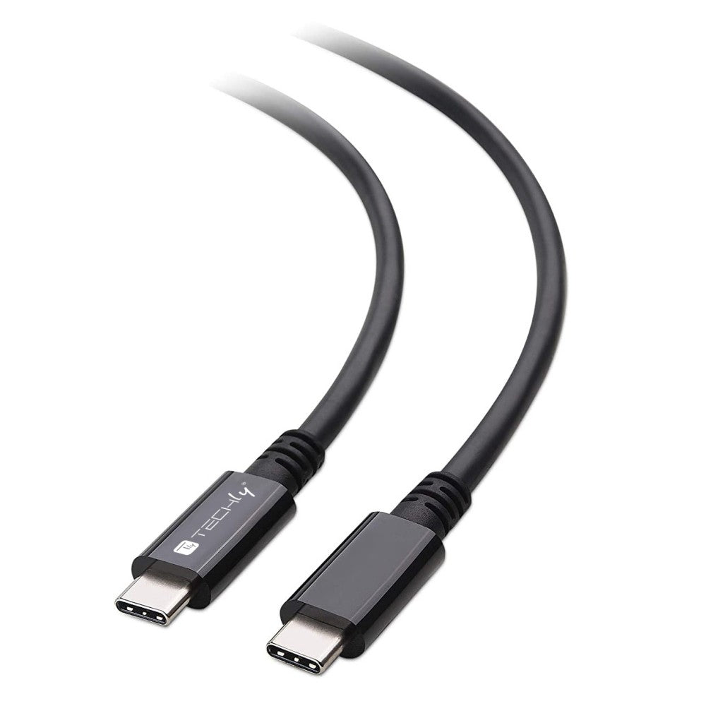Techly ICOC MUSB40-CMCM08 Câble USB 4.0 USB-C vers USB-C Thunderbolt 4 PD M/M 80cm