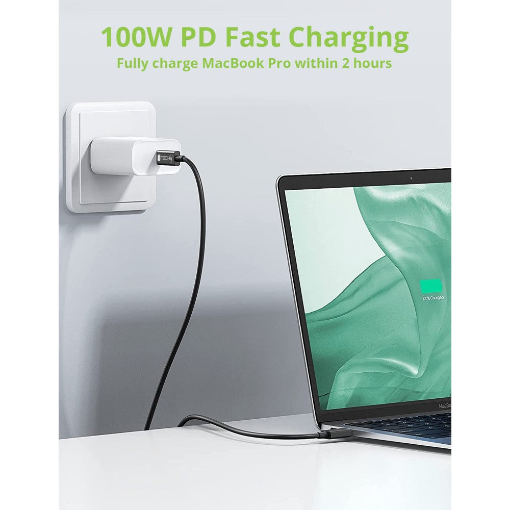 Techly ICOC MUSB40-CMCM08 Câble USB 4.0 USB-C vers USB-C Thunderbolt 4 PD M/M 80cm