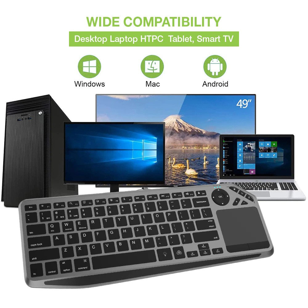 Clavier sans fil Bluetooth 2.4GHz USB Techly ICTB9801TB avec pavé tactile LED