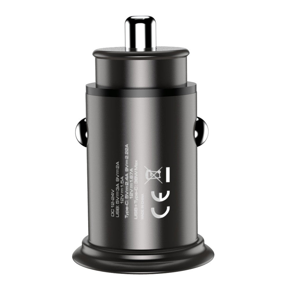 Techly IUSB2-CAR5-AC38W Chargeur de voiture USB-C & USB-A 38W/3A 5-12V