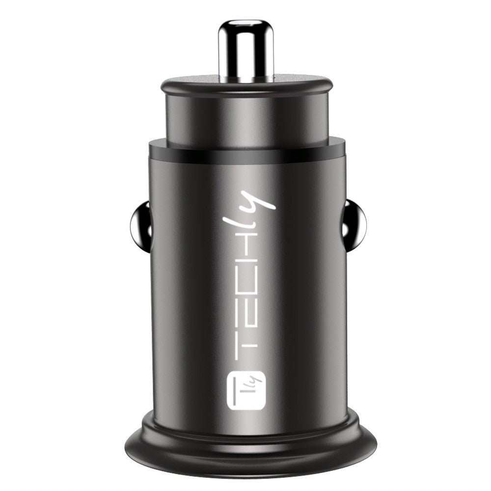 Techly IUSB2-CAR5-AC38W Chargeur de voiture USB-C & USB-A 38W/3A 5-12V