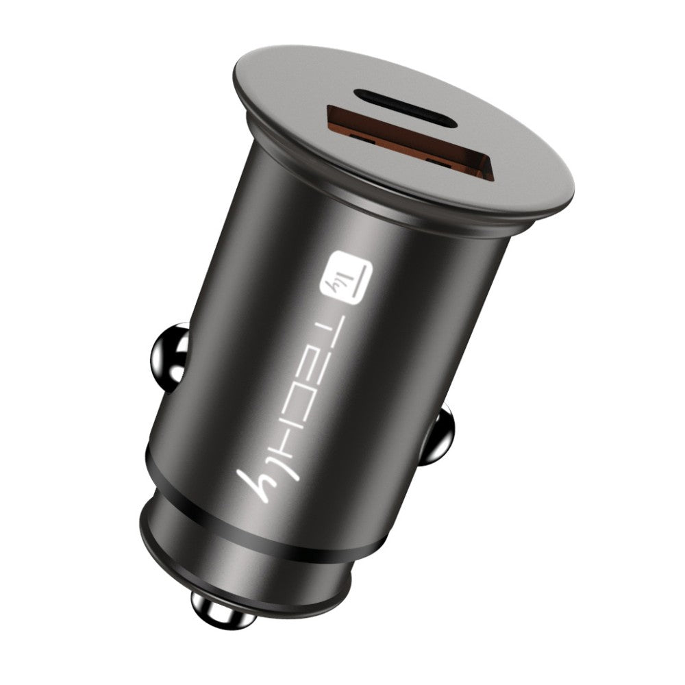 Techly IUSB2-CAR5-AC38W Chargeur de voiture USB-C & USB-A 38W/3A 5-12V