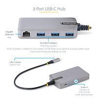 3-Port USB-C Hub w/GbE Ethernet Adapter