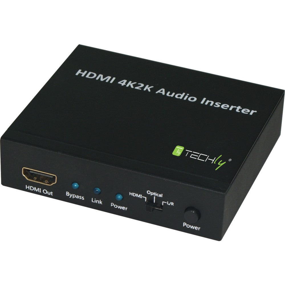 Techly IDATA HDMI-AI4K Inséreur audio SPDIF 5.1CH, analogique 3.5mm 2CH vers HDMI 4K30Hz