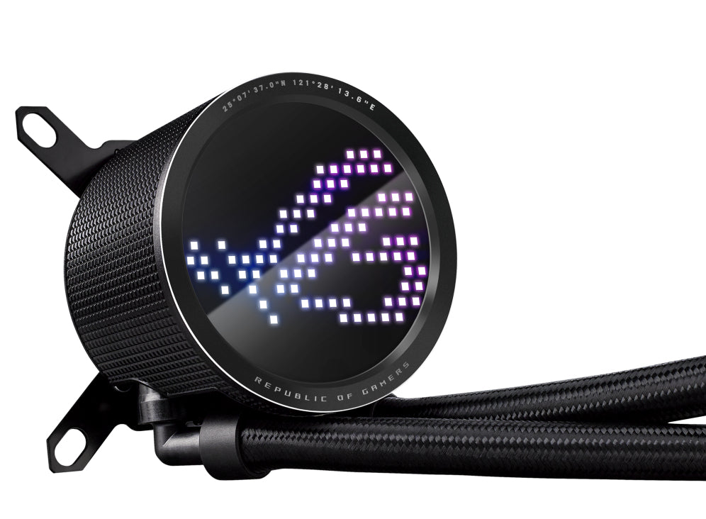 ASUS ROG RYUO III 240 ARGB all-in-one CPU liquid cooler with Asetek 8th gen pump solution and Anime Matrix LED Display