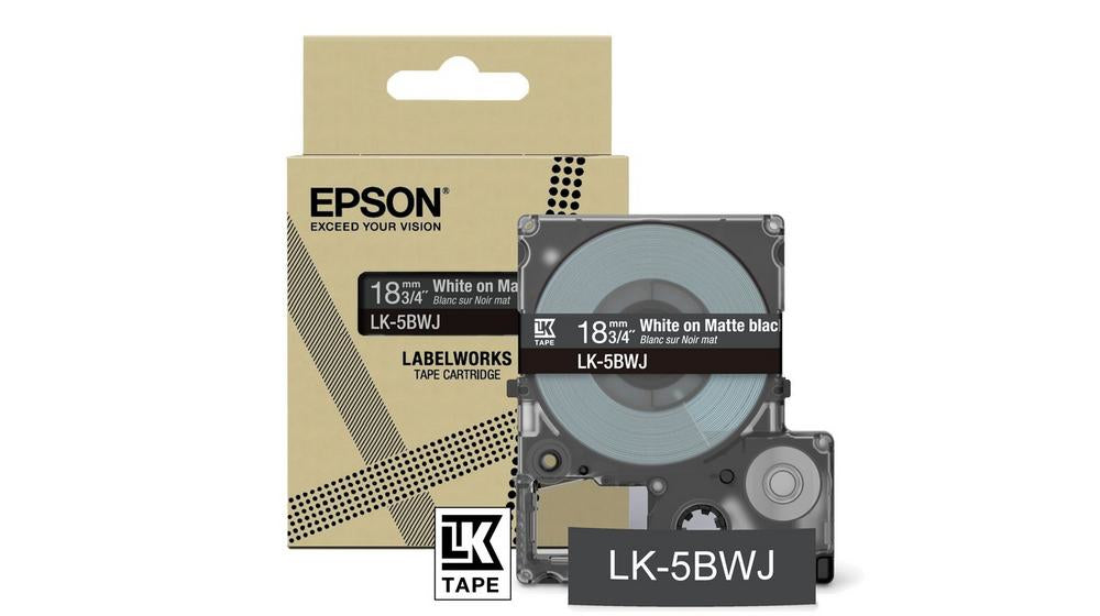 EPSON Matte Tape Blue/Black 18mm 8m LK-5LBJ