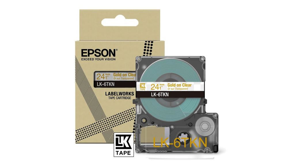 EPSON Metallic Tape Clear/Gold 24mm 9m LK-6TKN