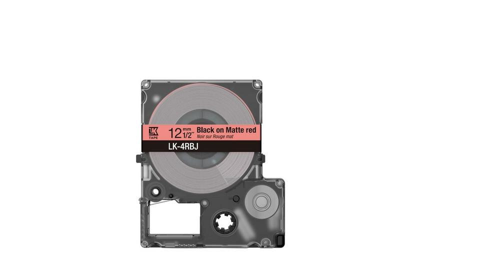 EPSON Matte Tape Red/Black 12mm 8m LK-4RBJ