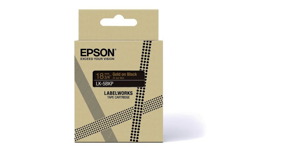 EPSON Metallic Tape Black/Gold 18mm 9m LK-5BKP