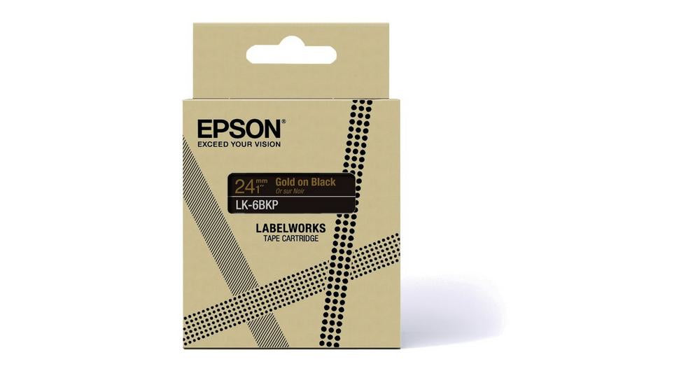 EPSON Metallic Tape Black/Gold 24mm 9m LK-6BKP