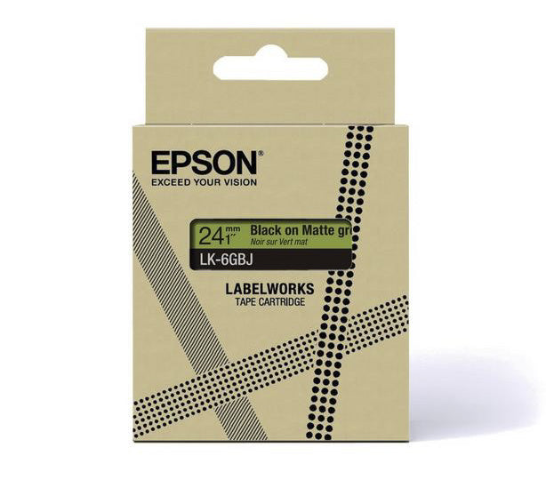 EPSON Matte Tape Green/Black 18mm 8m LK-5GBJ