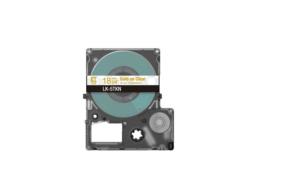 EPSON Metallic Tape Clear/Gold 18mm 9m LK-5TKN