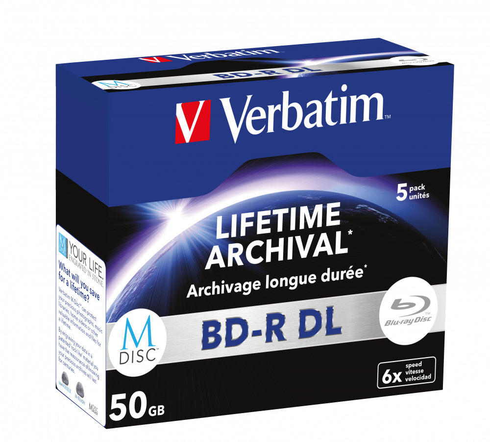 MDisc BD-R DL 6X 50GB 5 Pack JewelCASE