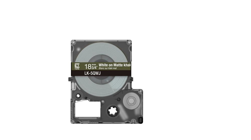 EPSON Matte Tape Khaki/White 18mm 8m LK-5QWJ