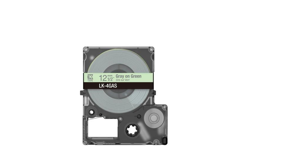 EPSON Colour Tape Green/Grey 12mm 8m LK-4GAS