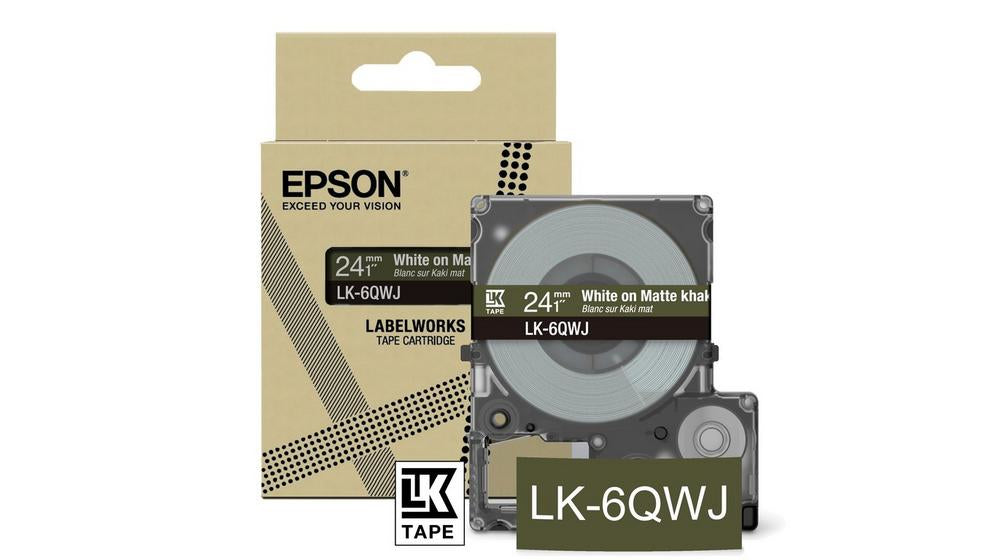 EPSON Matte Tape Khaki/White 24mm 8m LK-6QWJ