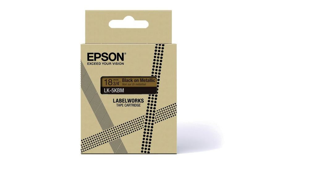 EPSON Metallic Tape Gold/Black 18mm 9m LK-5KBM